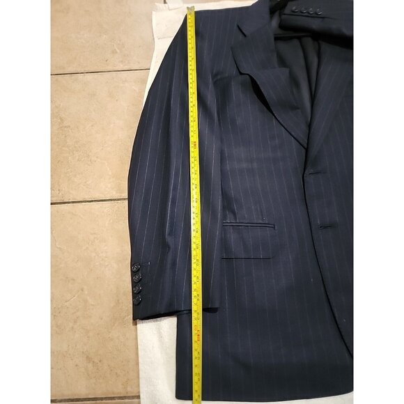 Ermenegildo Zegna Mens Wool Blazer Sport Coat Jacket Size 50 Navy Stripped - Picture 13 of 13